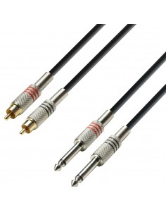 Cablu 2xRCA - 2xJACK(6.3mm) - 1m