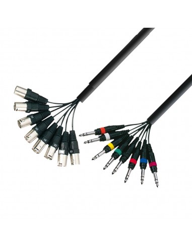 Multicore AdamHall 8xXLR(tata) 8xJack(6,3mm) 3m